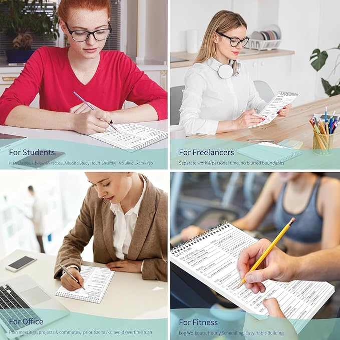 24 Hour Daily Planner with To Do List for Work & Personal Life,105 Days for Productivity Planner, No Bleed Everyday Planner, Daily Schedule, 6.5 x 9.8