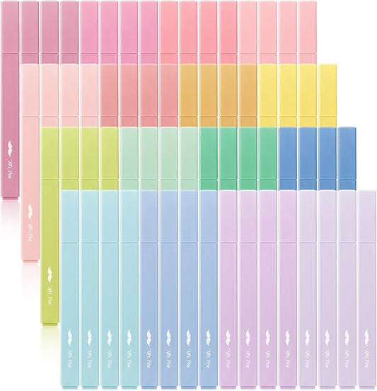 Mr. Pen- Aesthetic Highlighters No Bleed Bulk, 64 Pack, Pastel Color, Chisel Tip, Cute Highlighters Assorted Colors for Journaling, Highlighting, Underlining, Fast Dry, Back to School Supplies