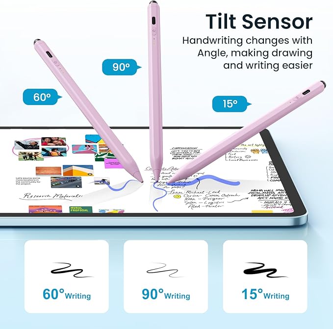 Hastraith Stylus Pen for iPad(2026-2018),13 mins Fast Charge Pencil with Tilt Sensitivity and Palm Rejection for iPad A16/10/9/8/7/6,Air 13"/11"/M3/M2/5/4/3,Pro 11"/13"/12.9"/M4/M2/M1,Mini 7/6/5, Pink