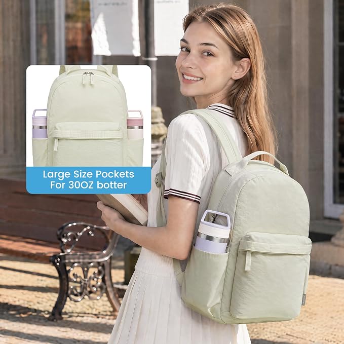 G4Free Small Backpack for Women, lightweight Daypacks for Travel School | Water-resistant Nylon Backpack, fits 13.3" laptop, Multi-pockets, Trolley strap, Comfy padded straps