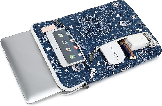 360° Protective 3 Pockets Laptop Sleeve Case Bag Computer Carrying Cover with Handle for MacBook Air 15 inch and 15.6 inch HP, Dell, Acer, Asus, Lenovo Notebook (Sol de Mayo)