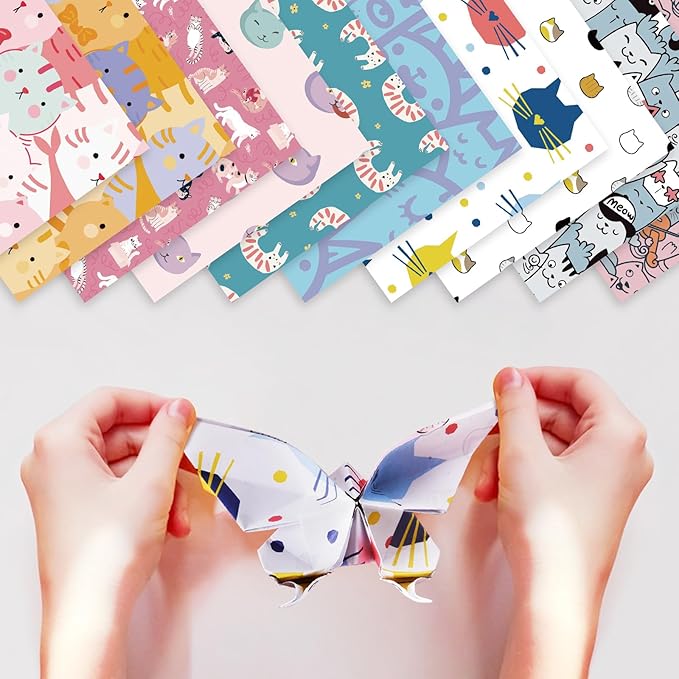 12 Pack/Sets Origami Paper Kit Double Sided 6 Inch Japanese Chiyo Square Easy Fold Arts Crafts DIY Handwork Origami Papers