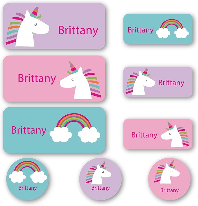 Personalized Daycare Name Labels for Kids (117 Labels) - Custom Durable Waterproof Name Stickers for Clothing Tags, Water Bottles, Lunch Boxes, and School Supplies - Dishwasher, Washer
