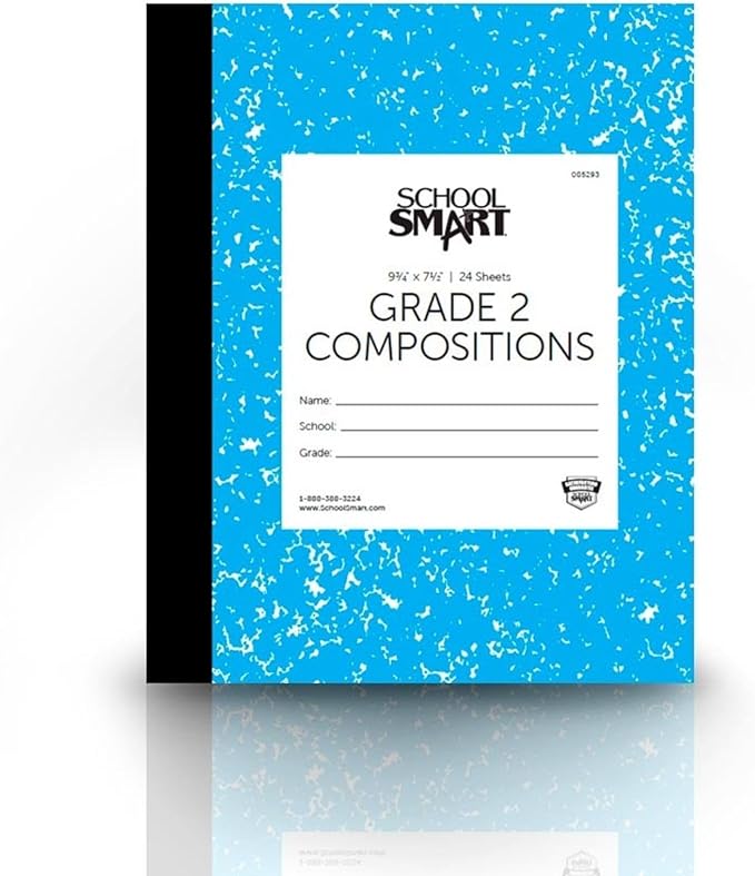 School Smart Skip-A-Line Ruled Composition Book, Grade 2, Blue, 48 Pages