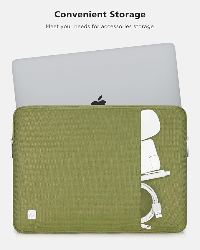 NIDOO 13 Inch Laptop Sleeve 14 inch Computer Carrying Case Bag for 14" MacBook Pro M4 M3/13.5" Surface Laptop 5 6 7/14" ThinkPad E14 L14 / ThinkPad X1 Carbon Yoga/14 ASUS ROG Zephyrus G14, Green