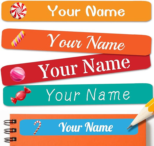 120 PCS Personalized Labels for Kids，Custom Name Tag Stickers Labels Waterproof for School Supplies,Water Bottle,Lunch Box,Toys(2.3 x 0.4 in)
