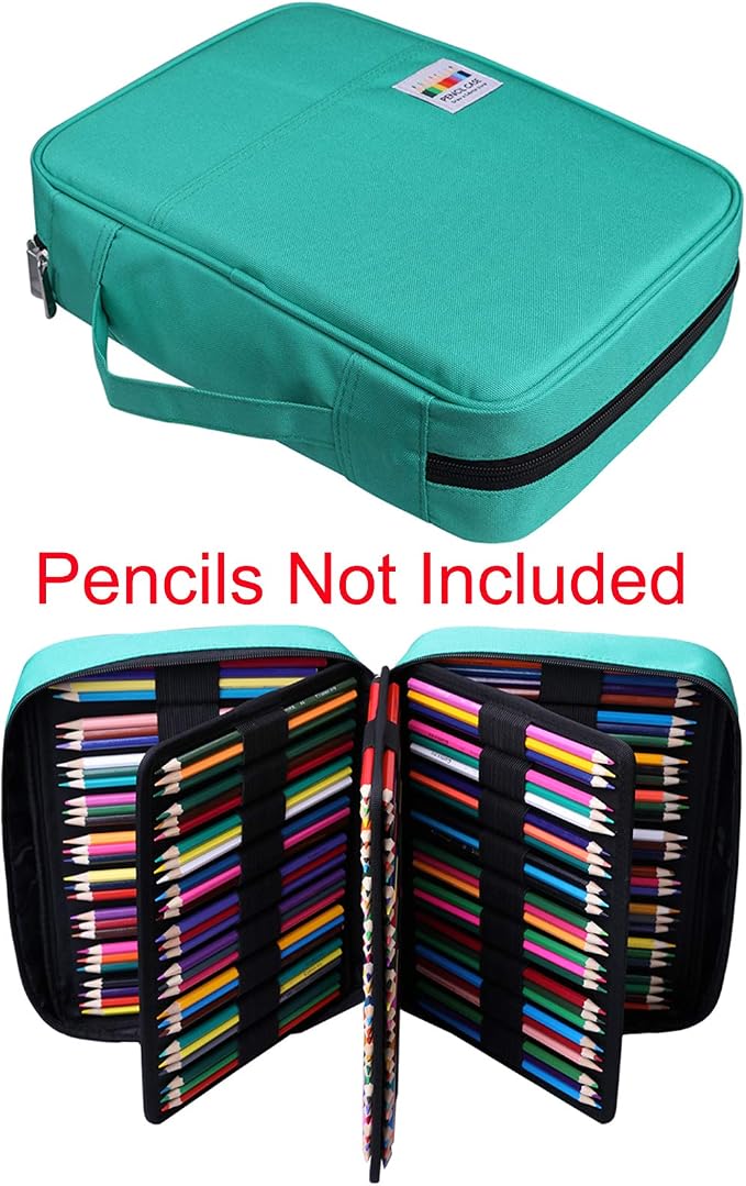 Coloring Pencil Case 220 Slots Pencils/Gel Pens Organizer Waterproof Travel Case Zipper Carrying Portable Pencil Markers Pen Holder Bag for Painter Writers