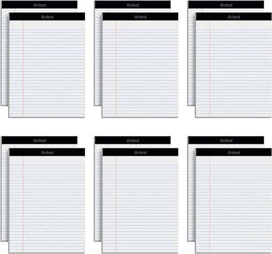 Oxford Legal Pads,Note Pads,50 Legal Ruled 8.5" x 11" Sheets,Bright White Paper with Firm Back,Professional-Legal and Office Notepads,(Pack of 72)