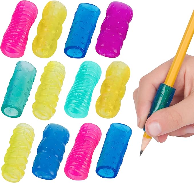 The Pencil Grip The Classics Extreme Pencil Grips, Ergonomic Writing Aid For Lefties And Righties, 1.3” Long, Assorted Colors, 12 Count - TPG-16512
