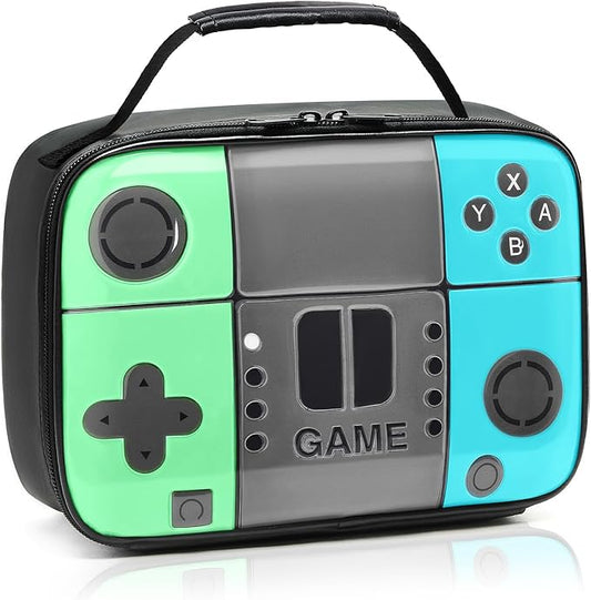 Kids Lunch Box for Boys,Game Console Insulated Lunch Bag for Kids,Leather Lunchbox for Boys,Waterproof Leakproof Portable Fits Most Bento Boxes