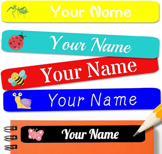 120 PCS Personalized Labels for Kids，Custom Name Tag Stickers Labels Waterproof for School Supplies,Water Bottle,Lunch Box,Toys(2.3 x 0.4 in)