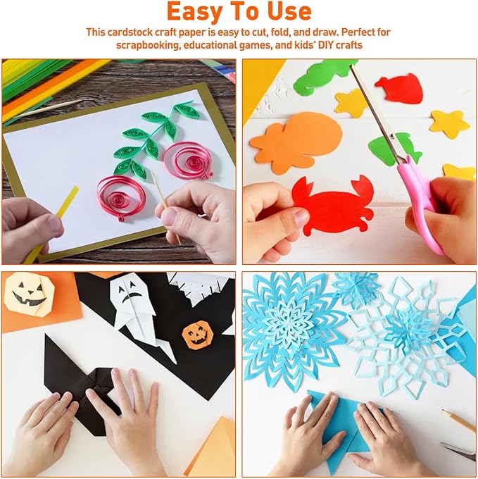 MAXECHO 5" x 7" Colored Cardstock, 50 Assorted Sheets in 50 Colors, 180 GSM (65 lb) Bulk Construction Paper, Printer Friendly Card Stock for Printing & Making, DIY Crafts, Cricut, School Supplies