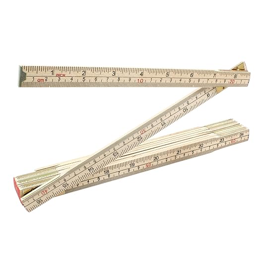 Folding Wood Ruler, 6.6 Feet 2 Meters Wooden Foldable Ruler Double Sided with Inch and Metric Measurements for Carpenter Engineers Woodworking DIY Craft
