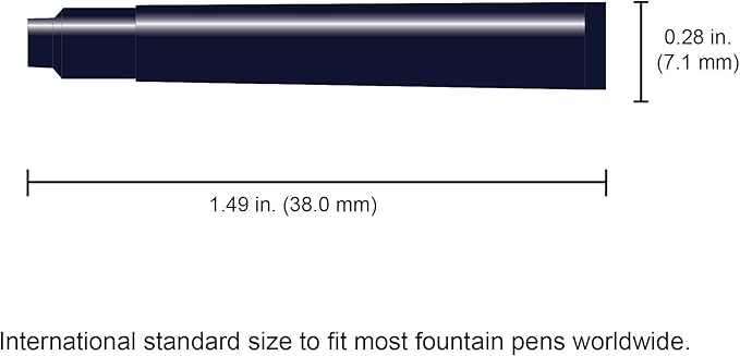 Monteverde International Size Cartridge to Fit Fountain Pens, Blue Black, 6 per Pack (G302BB)