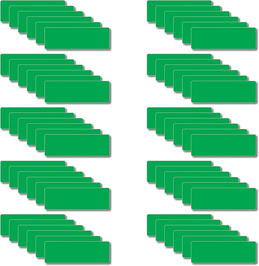IMAGAME Magnetic Dry Erase Magnets Labels 3x1 inches, Reusable Name Tags, Organizing Schedules in Office/Classroom. Work on Fridge/White Board (Green 60Pcs)