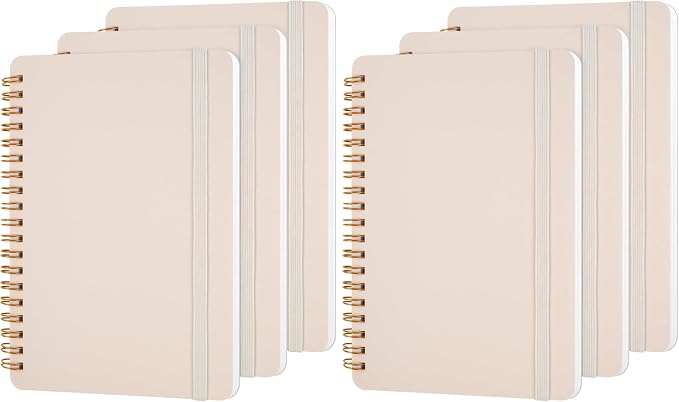 Utron 3 PCS Small Spiral Notebook 5x7, Notebooks for Note Taking, Beige Spiral Journal Notebook, Work Notebook Small Notebooks 5x7 with Strap, Cute Notebooks for Women 70 Sheets/Note Books (Pack of 2)