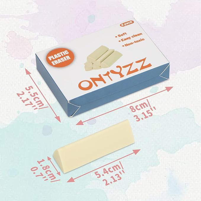 ONTYZZ 6 Pcs Erasers Soft Art Eraser for Pencil Office Writing Drawing