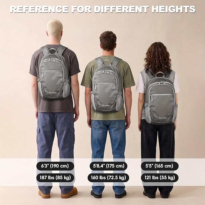 Seektop Lightweight Packable Hiking Backpack Water Resistant Expandable 20L-28L for Women Men, RFID Day Pack for Travel