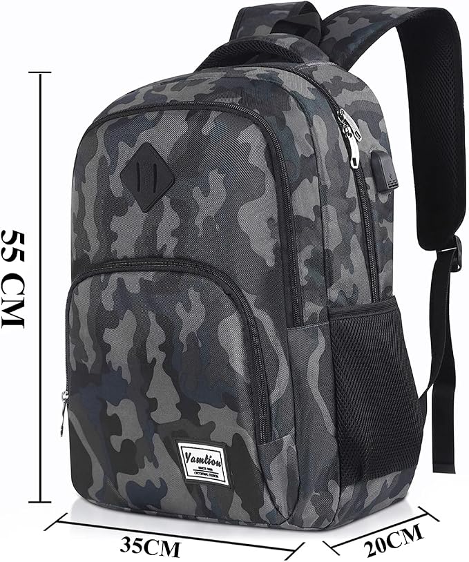 YAMTION 17.3 Inch Laptop Backpack For Men Women Teenager Boy School Bag Computer Business Leisure College Work University Travel Grey