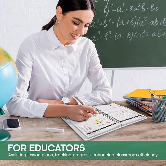 Academic Planner 2026-2027, Weekly and Monthly Calendar Book, July 2026 – June 2027, Hardcover Planner with Tabs, Perfect for Teachers, Students, Women & Men, A5 (6.4" x 8.5") - Leaf