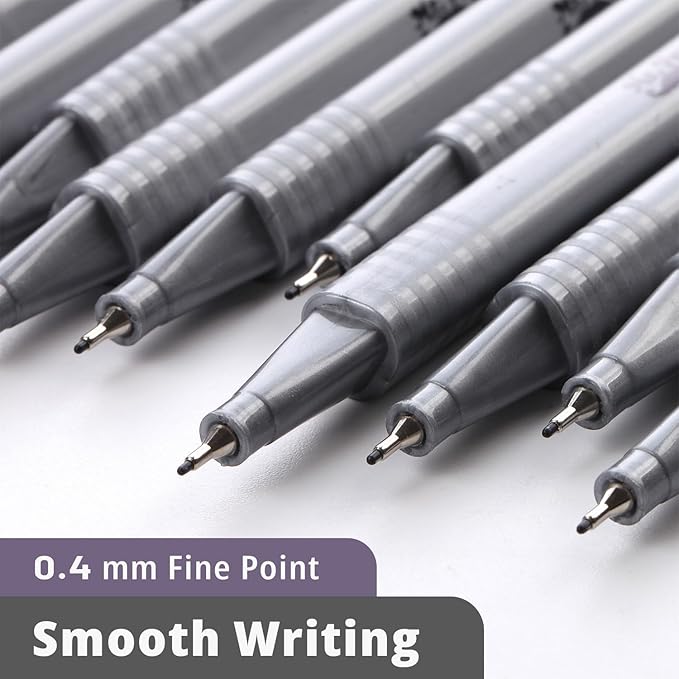 Mr. Pen- Black Fineliner Pens, 12 Pack, Fine Point, Smooth Bible Journaling Pens for Note-Taking, Sketching, Planning, Art Projects, Small Detailing, Fine-Ink Drawings, School Supplies