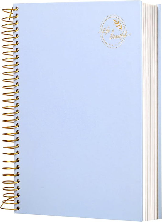 Yoment Hardcover Spiral Notebook,300 Pages College Ruled Notebooks,7” x 10”Large Spiral Journal,B5 Hard Cover Notebooks for Work Writing School,Blue