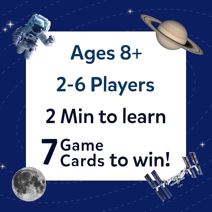 Skillmatics Guess in 10 NASA Space, Perfect for Boys, Girls, Kids & Families Who Love Card Games, Educational Toys, Travel Games, Gifts for Ages 8, 9, 10 and Up