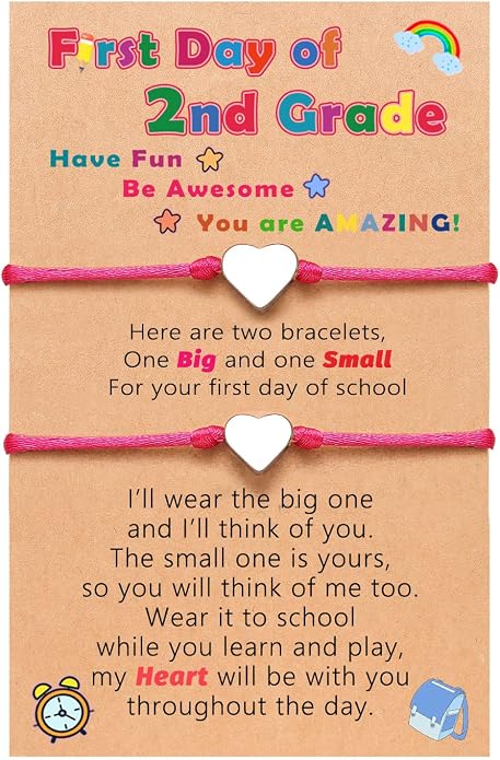 UNGENT THEM Big & Small Heart Bracelets Back to School Gifts for Girls
