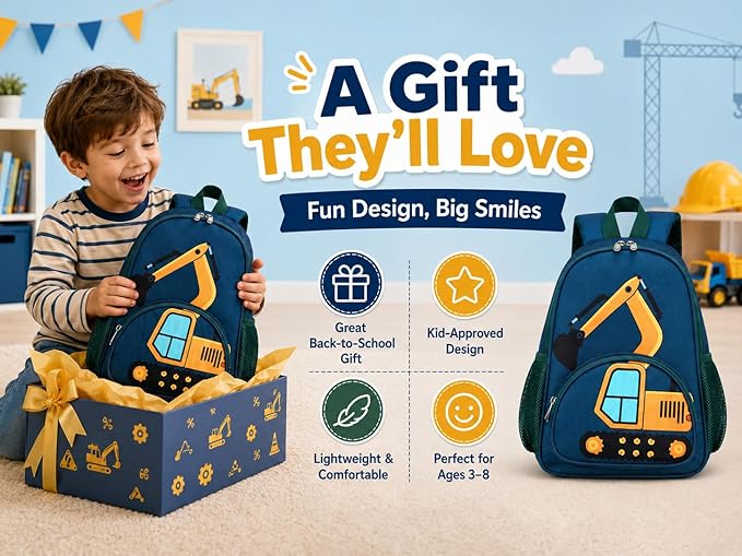 LOIDOU Toddler Backpack Boys 12 Inch Kids Preschool Kindergarten School Backpack Book Bag for Daycare Nursery Travel