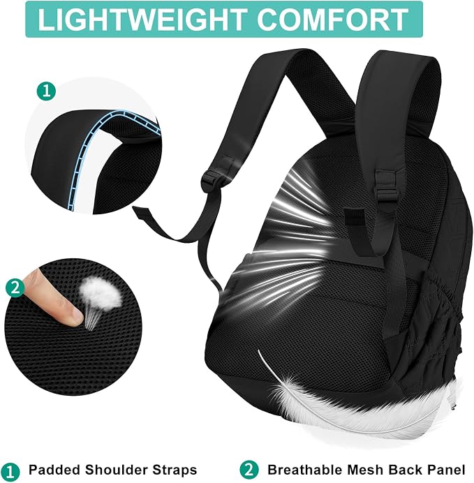 Travel Backpack for Women Bag: Quilted 15.6 Inch Laptop Backpacks College School Bookbag Lightweight Casual Daypack Water Resistant Computer Backpacks for Girls Students Teacher Work Black