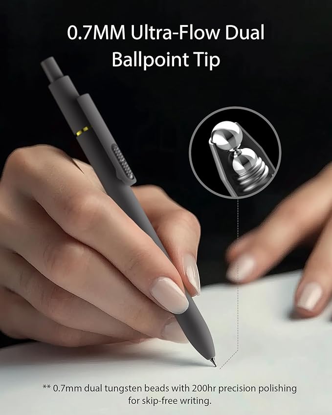 Hiacry 16 Pack Gel Pens, Quick-Dry Long Lasting Black Ink-0.7 MM Fine Point | Smooth Writing Fidget Pens, Stress Relief, No Smear, No Bleed, Journaling,Note Taking, Work, School,Office, Students & Adults