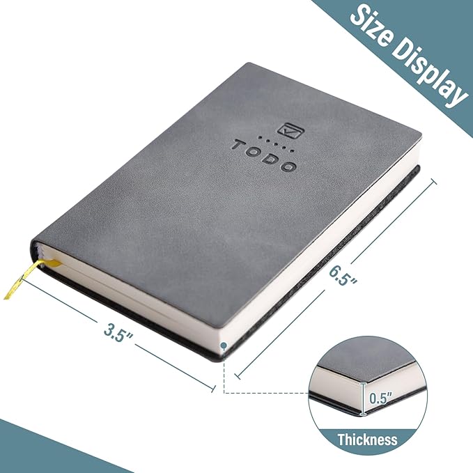 Tiita to Do List Notebook 98 Pages Daily to Do List Notepad for Work Pocket to Do List Undated Daily Planner 4.2"x 2.8" Small Checklist Notebook Grey