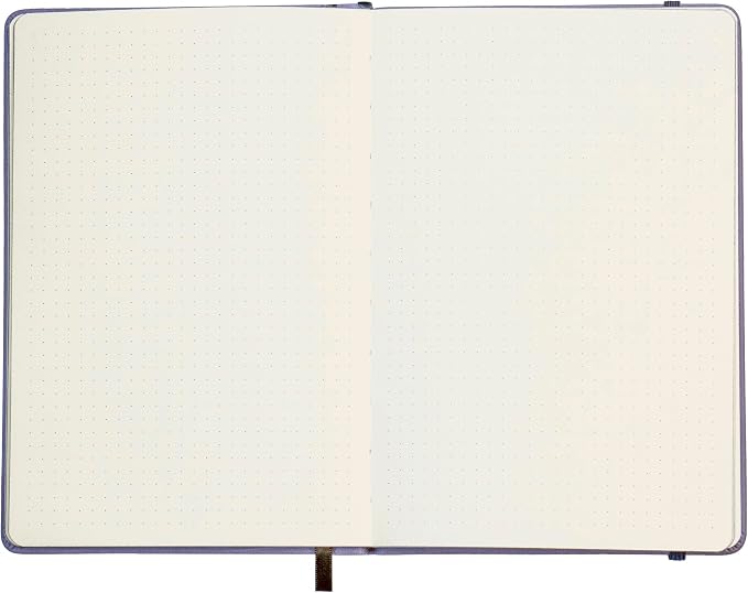 EVERLINEA 5.6” x 8.3” Embossed Lavender A5 Hardcover Notebook, 240 Dotted Pages, Dusty Purple