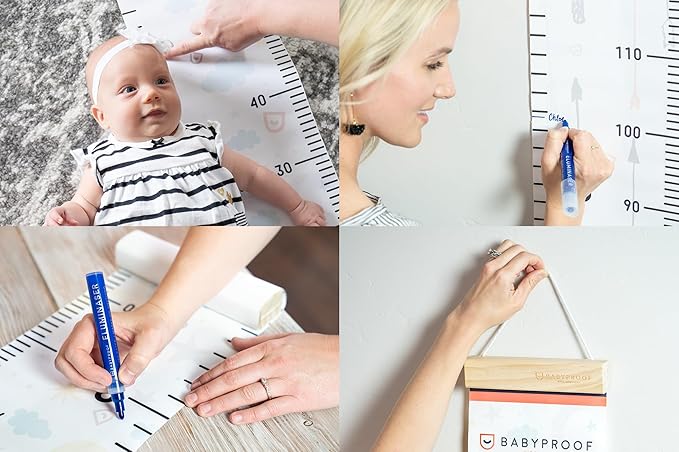 Growth Chart for Kids by Baby Proof - Measuring Height Chart and Kids Decor! Meaningful Memories Through Kid Size Chart Measurement. Leafy Growth Chart Ruler for Wall with Wooden Keepsake Box