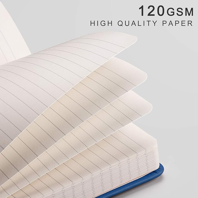 EMSHOI Lined Journal Notebook, 256 Numbered Pages, A5 Size (5.7'' x 8.3'')
