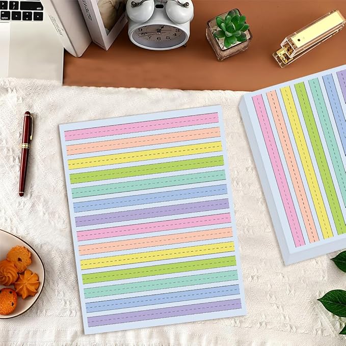 8.5" x11" Double Side Colored Primary Writing Paper for Kids with ADHD - 50 Sheets/100 Pages Handwriting Paper, 0.5" Multi-Color Raised Line Paper Kindergarten Practice Tactile Writing Papers