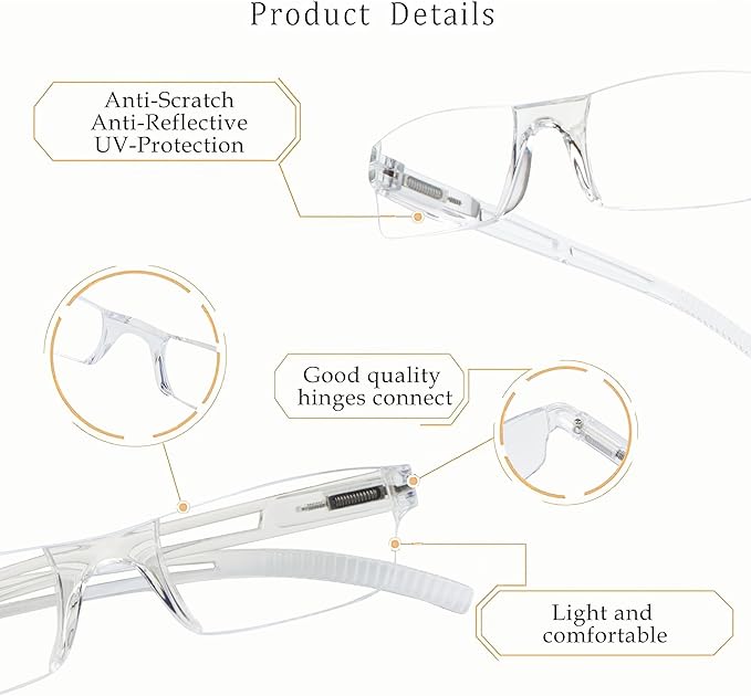 LifeArt 2/4 Pairs Reading Glasses, Blue Light Blocking Glasses, Computer Glasses for Men and Women, Rectangle Eyewear Frame