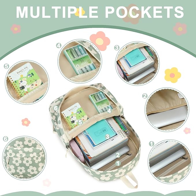 School Backpack for Teen Girls Women Laptop Backpack College Bookbags Middle School Travel Work Commuter Back Pack