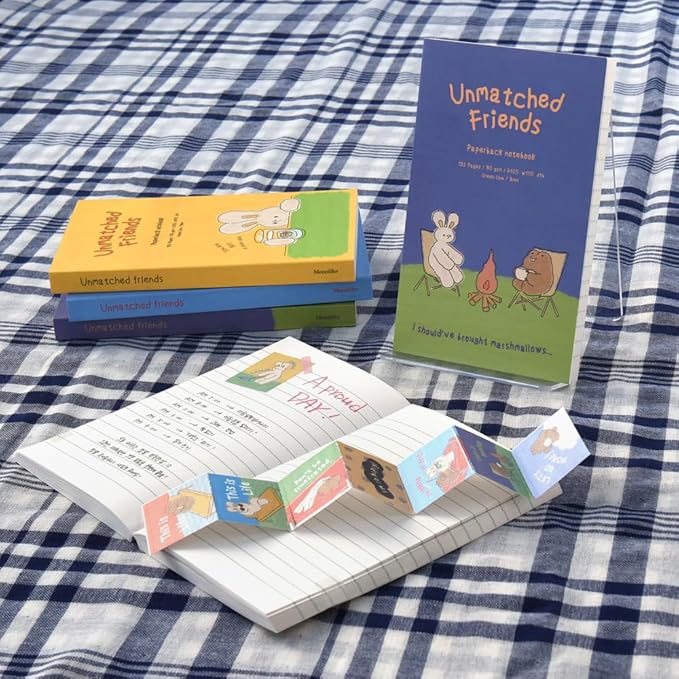 Monolike Unmatched Friends Paperback Line Notebook - 03. Campfire_Design note, Mini note, Simple note, Notebook, 192 Pages, 4.13x6.69