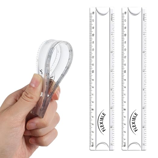 Grevosea 2 PCS Flexible Rulers, 7 Inch/18cm Clear Plastic Ruler