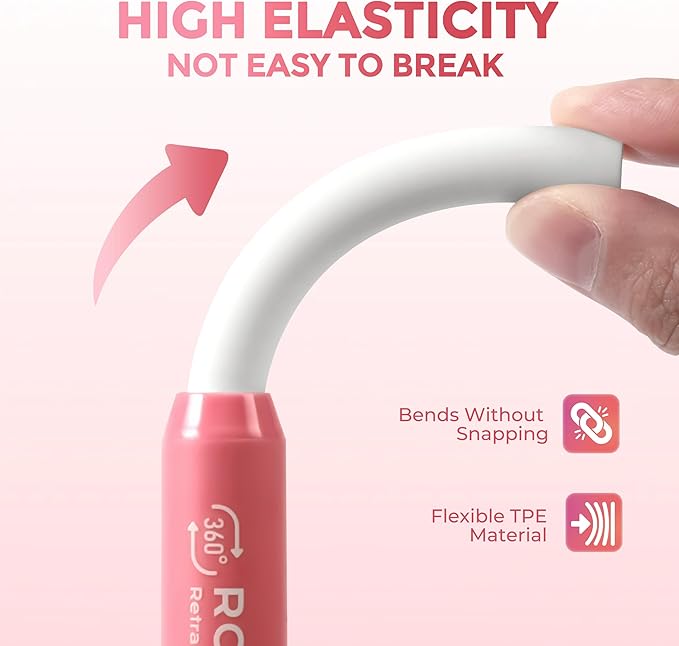 Nicpro Rotary Retractable Eraser with 5 PCS Refills-Pink