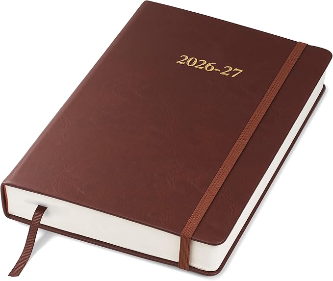 Wykeham's Executive 2026-27 Daily Journal Planner – Customization Available – Mid-Year Academic Diary – July 2026 to June 2027 (Conker, 8.5"×5.5")