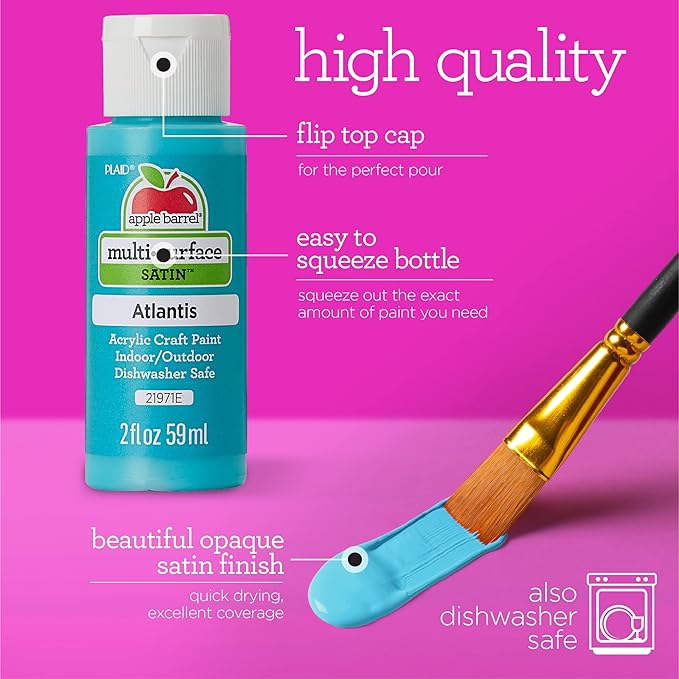 Apple Barrel Essentials Acrylic Paint Set, 12, 24 Fl Oz (Pack of 1)