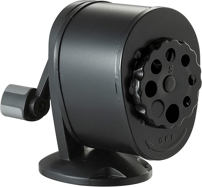 Bostitch Office Wall Mount Manual Pencil Sharpener, 8 Hole Dial, 6X Longer Cutter Life, Vertical or Horizontal Mounting, Black