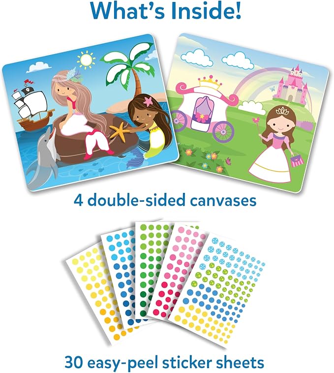 Skillmatics Dot It Sticker Art - Unicorns & Princesses, Mess-Free Fun for Kids, 500+ Stickers, Craft Kits, DIY Scrapbooking Activity, Travel Toys, Gifts for Girls & Boys Ages 3, 4, 5, 6, 7