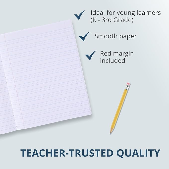 Roaring Spring Paper Products Composition Book, Grade 3 Ruled, 50 Sheets, 9-3/4 x 7-3/4 Inches, Red (ROA77922)