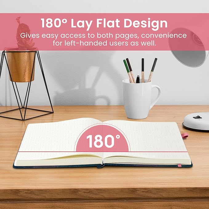 Taja Pretty Dotted Journal for Women, Aesthetic Cute Hardcover Leather Journal for Writing, A5 Journaling Notebook for Work & Sketch, Perfect for Office School Home, 160 Pages, Sunset