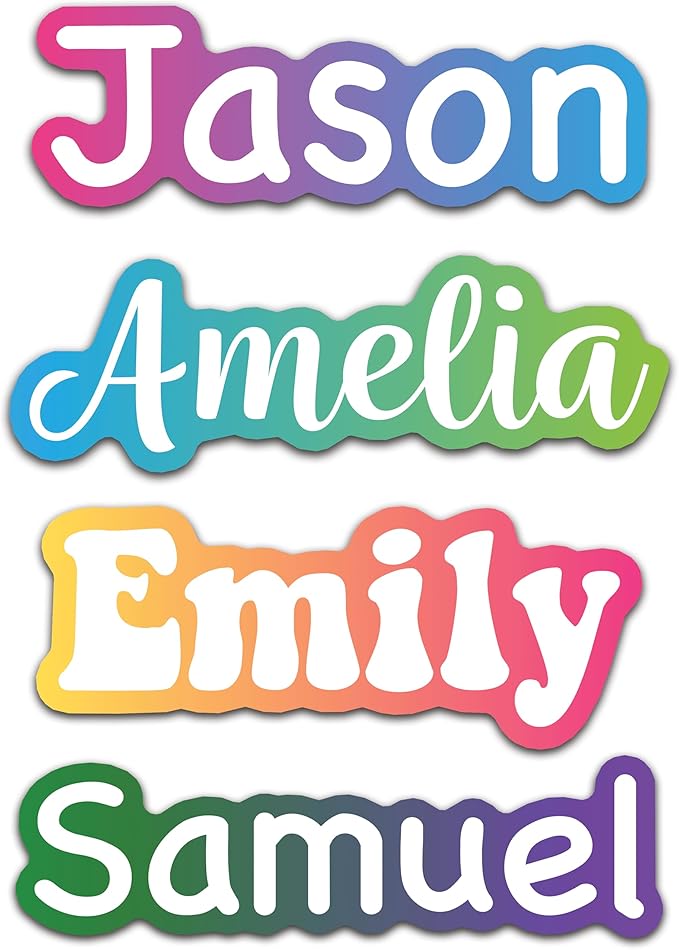 Personalized Name Stickers for Water Bottles - Custom Waterproof Vinyl Name Labels for Tumblers, Cups, Bottles, Computers, Daycare and School (6 Stickers)