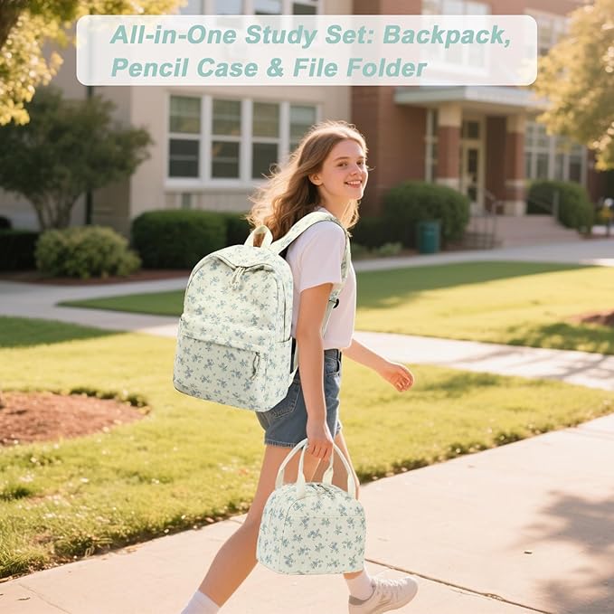 BTOOP School Backpack for Teens Large Corduroy Bookbag Lightweight 15.6 inch Laptop Bag for Girls Women Casual High School College