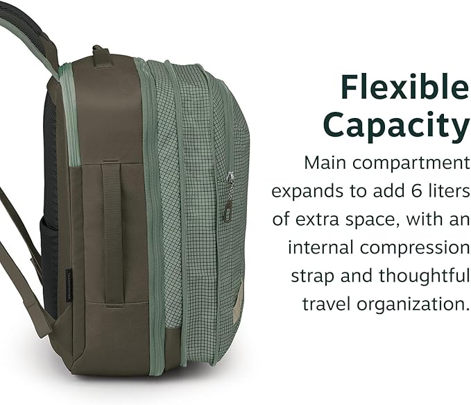 Osprey Transporter 26+6 Travel Pack - Expandable Personal Item Backpack with Laptop Sleeve - Lightweight Daypack, Mystery White